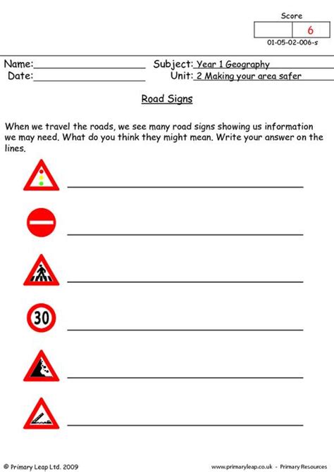 10 Free Printable Traffic Signs Worksheets