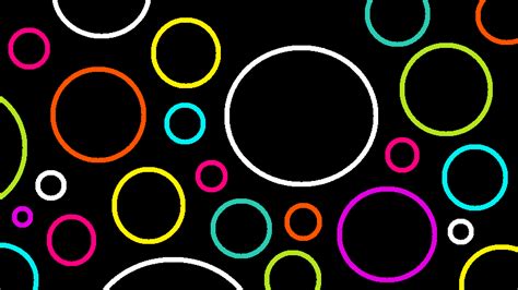Rainbow Polka Dot Black Background