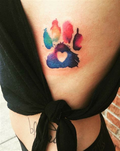 Colorful Dog Paw Tattoo Feminine Tattoos Trendy Tattoos New Tattoos