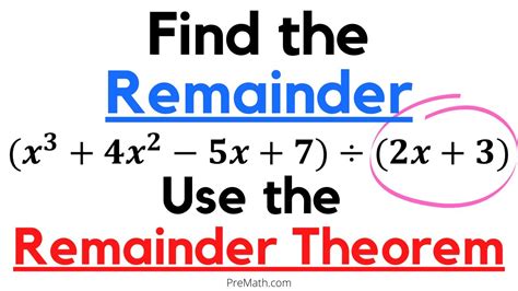 A parabola is a curve where any point is at an equal distance from: How to Find the Remainder of a Polynomial - When Divisor ...