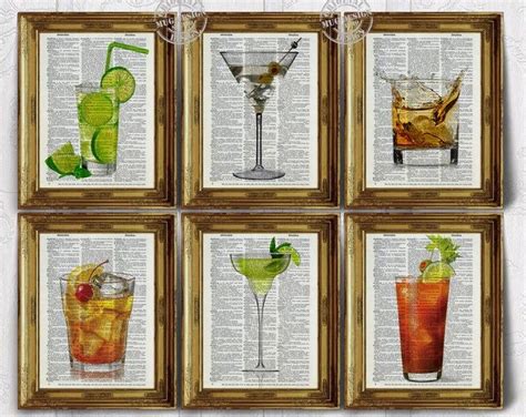 Classic Cocktails Poster Multiple Sizes Digital Download Etsy Drinks