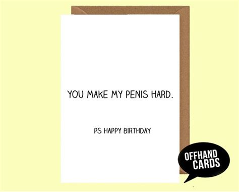 you make my penis hard funny rude birthday card husband etsy