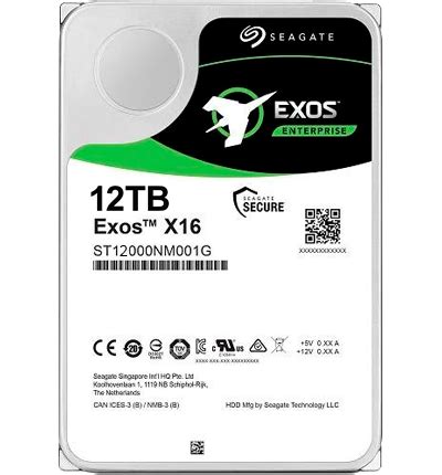 Hard disk interni seagate con 1 tb di archiviazione ST12000NM001G Seagate - HD Exos X16 12TB enterprise SATA