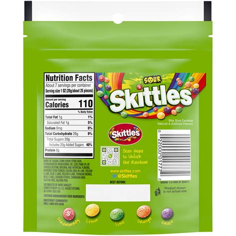 Nutrition Facts Sour Skittles Blog Dandk