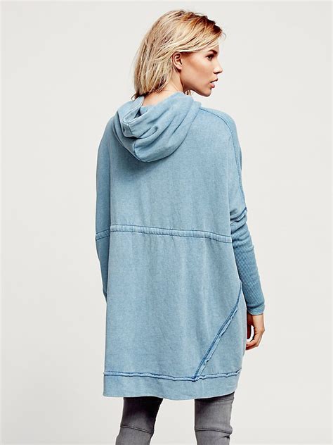 You can also find sophisticated styles in solid. Lyst - Free People Oversized Zip Up Hoodie in Blue