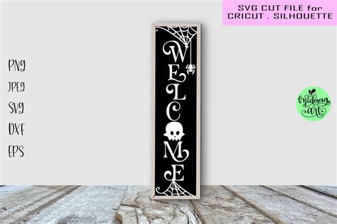 Welcome Halloween Porch Sign Svg Halloween Vertical Sign Svg By