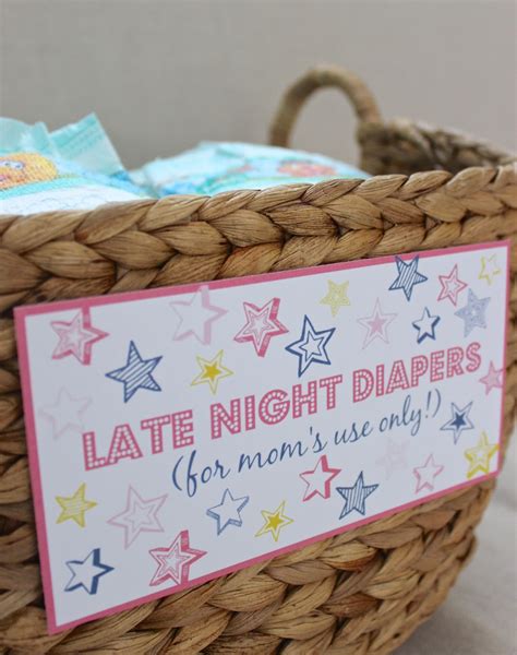 Late Night Diapers Baby Shower Printables Diy Decor Ideas