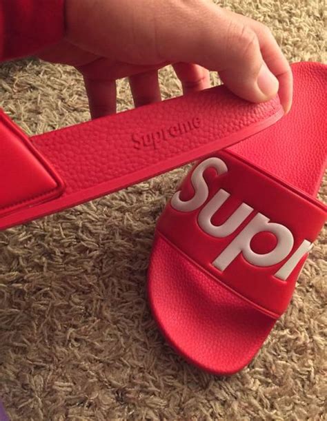 Supreme 2014 Red Supreme Slides Grailed