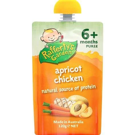 Maybe you would like to learn more about one of these? Rafferty's Garden Food 6 Months Apricot Chicken Puree 120g ...