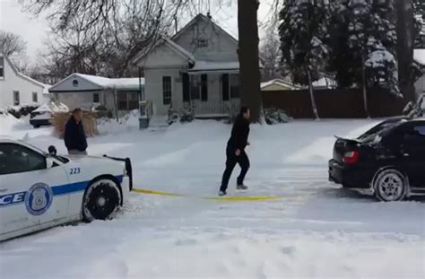 Subaru Wrx Pulls Out Cop Car Stuck In The Snow