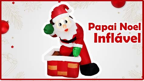 Papai Noel Infl Vel Chamin Leds Metros Decora O Natal