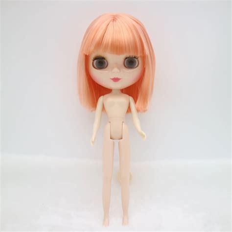 Nude Blyth Doll Orange Hair Short Factory Doll Suitable For DIY Nude