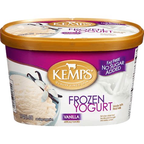 Kemps Frozen Yogurt Vanilla Fat Free 15 Qt Ice Cream Square