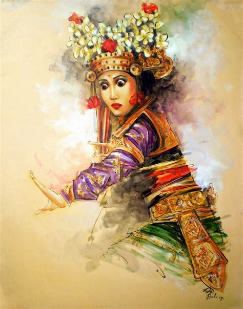 28 Karya Lukisan Tarian Bali Yang Artistik