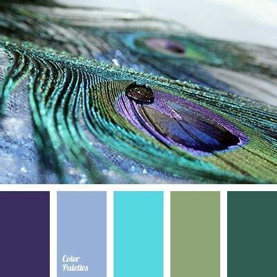 Smoky green, iridescent blue, peacock green, metallic black, aqua green, warm copper, plush purple. Peacock feather palette (With images) | Peacock color scheme