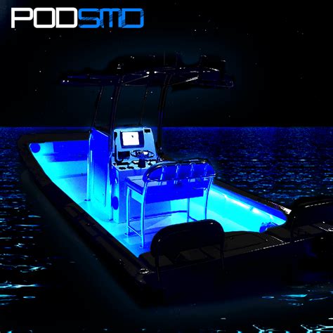 Blue 4pc Led Kit For Boat Marine Deck Interior Lighting