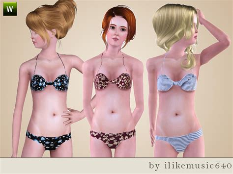 The Sims Resource TEEN Ruffle Bikinis