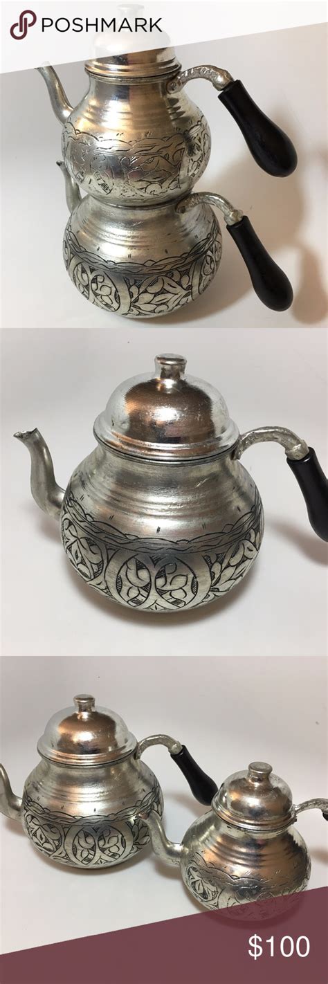 Handcrafted Copper Turkish Tea Pot Set NEW Handcrafted Copper Turkish