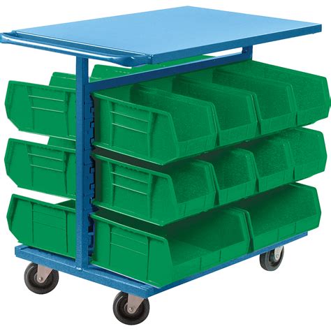 kleton bin cart with bins double sided 20 bins 24 w x 38 1 2 d x 36 1 2 h kleton