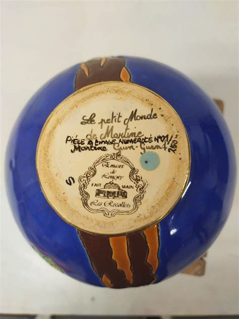 Vase Boule En Emaux De Longwy N° 1 250 Ex Le Petit Monde De Martine
