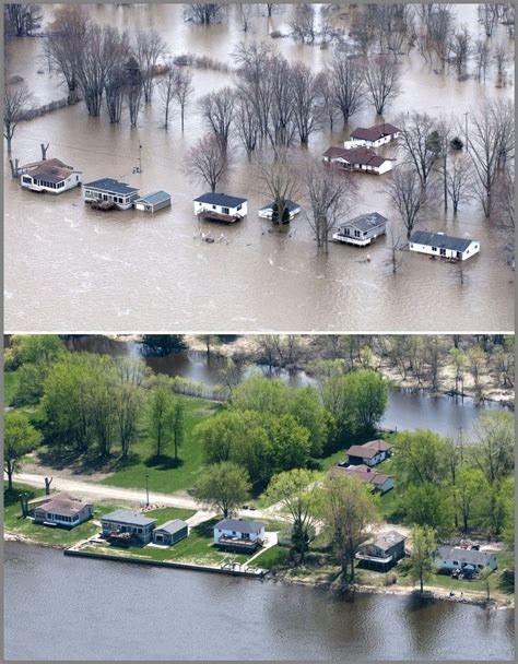 10 dramatic before and after flood photos aerial photos taken during after historic grand