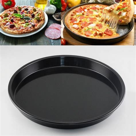Pcs Thick Inch Carbon Steel Non Stick Pizza Dish Round Cake Plate