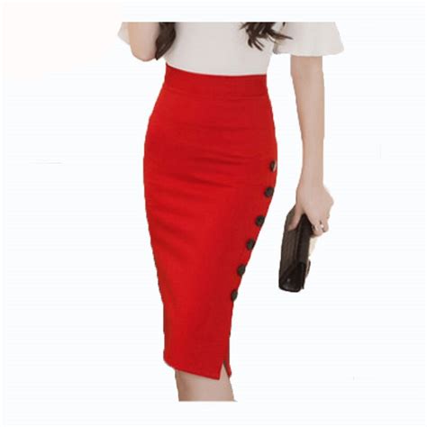 2017 women pencil skirts fashion high waist slim hip elastic bodycon midi skirt sexy workwear