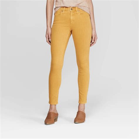 Women S High Rise Skinny Jeans Universal Thread Yellow 0 Size 00