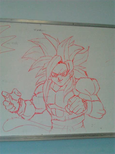 Goku 4th Level Super Sayan On School Whiteboard By Asten 94 On Deviantart