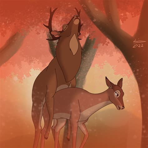 Rule 34 Antlers Autumn Balls Bambi S Mother Bambi Film Capreoline Cervid Cervine Closed Eyes