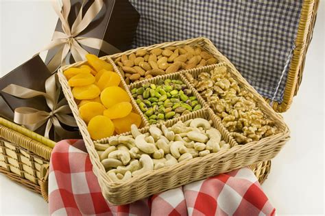 There are many varieties of dried fruit and nut baskets, and each gift basket is presented in a unique and celebratory display. Natural Nut Gift Baskets, Fruit & Nut Baskets with Free ...