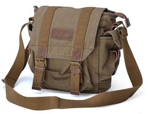 Gootium Vintage Canvas Leather Shoulder Bag Crossbody Messenger Bag