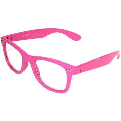 Nerdy Fake Clear Glasses Wayfarer Pink Color Frame Clear Glasses