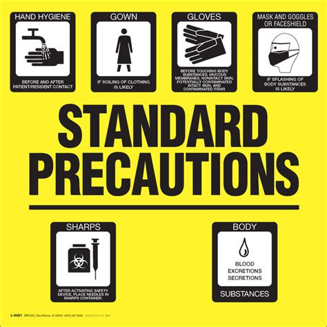 Standard Precaution Sign Closeout Item