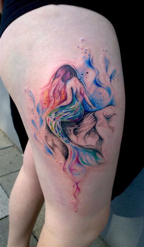 Watercolor Thigh Tattoos Designs Ideas And Meaning Tattoos For You