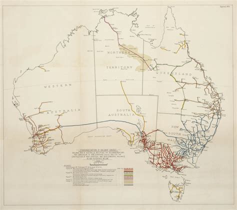 Standardisation Of Railway Gauges Railway Map Of Australia Indicating