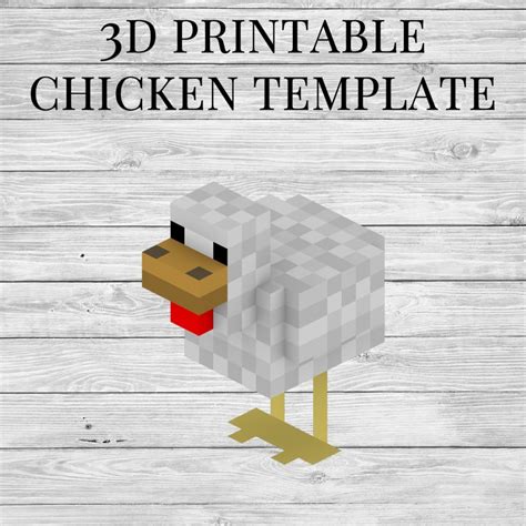 Chicken Printable Minecraft Chicken Papercraft Template