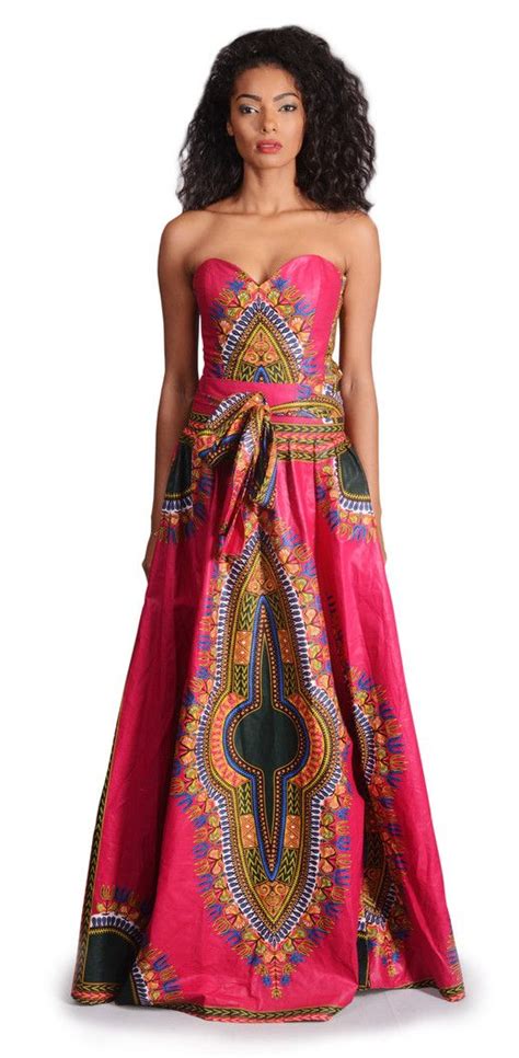 Afro nation, boutique africaine n°1 en france ! Jupe longue & Bustier Addis-Abeba Fushia | Robe, Robe wax ...