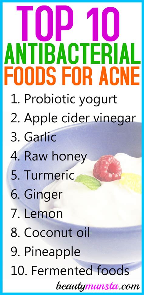 Top 10 Antibacterial Foods For Acne Beautymunsta Free Natural