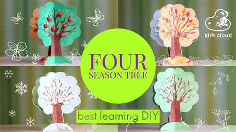 Create A Four Seasons Tree Made Of Of Paper Diy Paper Craft Youtube