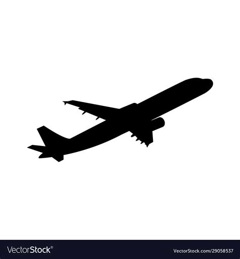Airplane Icon Black Icon Royalty Free Vector Image