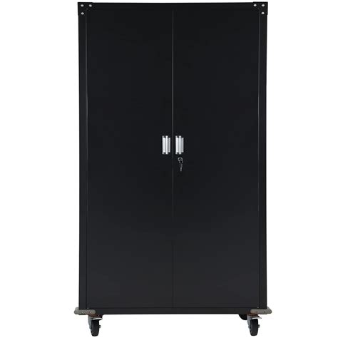 Buy Metal Garage Storage Cabinet With Wheels Black 75” Rolling Steel Storage Cabinet With