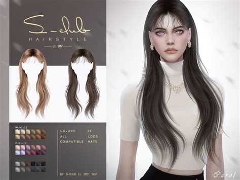 The Sims Resource Shawl Long Hair Carol By S Club