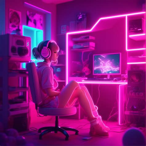 Artstation Gamer Girl Room