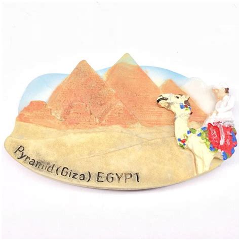 Egypt Souvenir Fridge Magnet Camel Pyramid Giza Cairo Egypt Egyptian