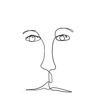 Doodle Face One Line Drawing Style Vector 4695460 Vector Art At Vecteezy