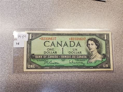 1954 Bank Of Canada One Dollar Bill Schmalz Auctions