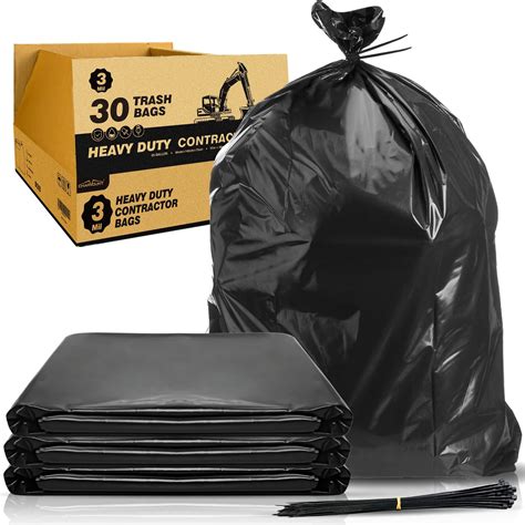 55 60 Gallon Contractor Trash Bags Heavy Duty 3 Mil