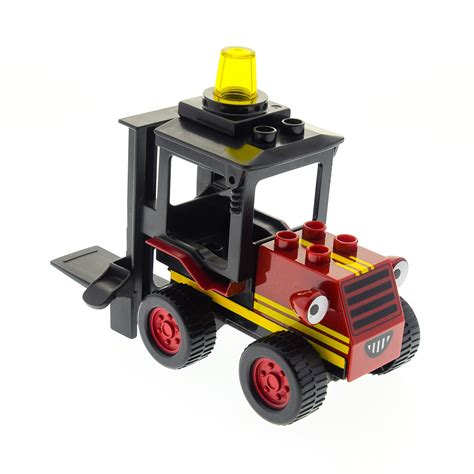 1x Lego Duplo Fahrzeug Schwarz Gabelstapler Bob Der Baumeister 54004
