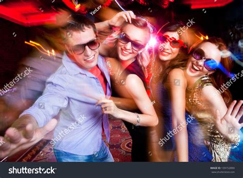 Group Young People Having Fun Dancing Stock Photo